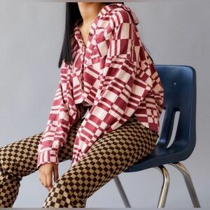 Urban Outfitters BDG Caleb cropped flannel button down shirt